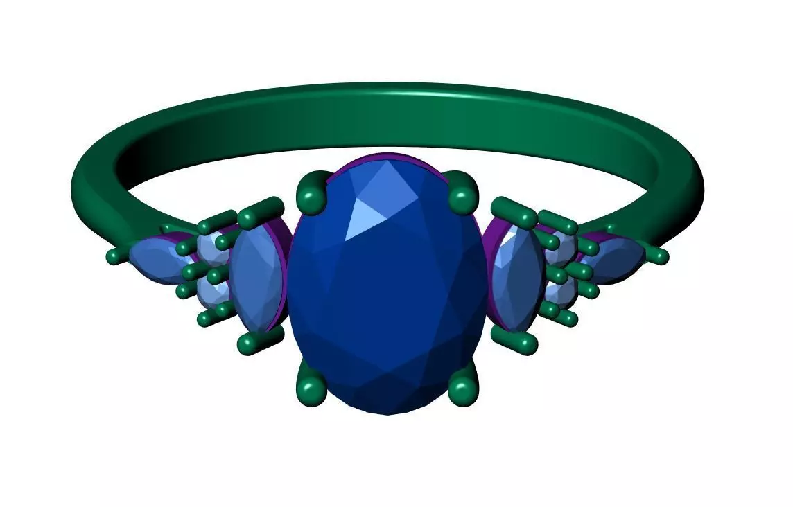 Solitaire ring 3D print model_10