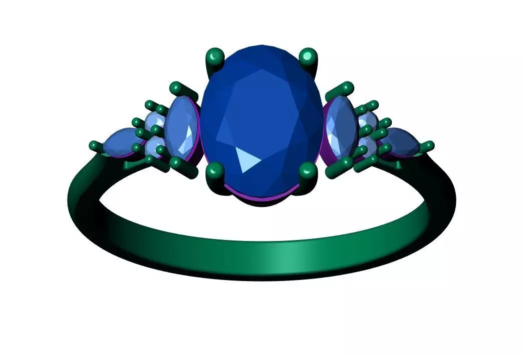 Solitaire ring 3D print model_11