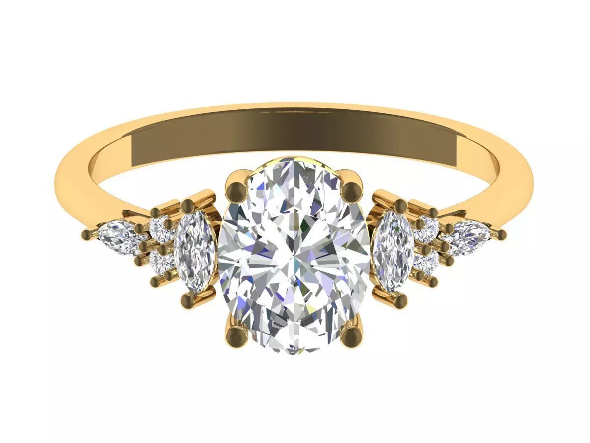 Solitaire ring 3D print model_0