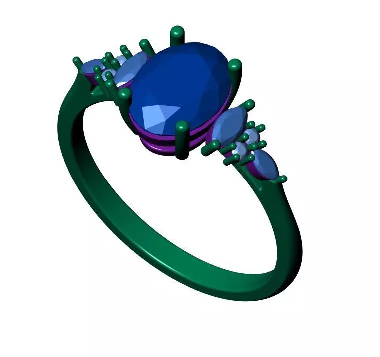 Solitaire ring 3D print model_6