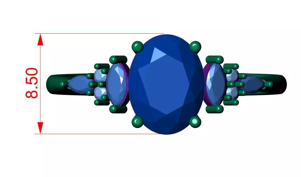 Solitaire ring 3D print model_9