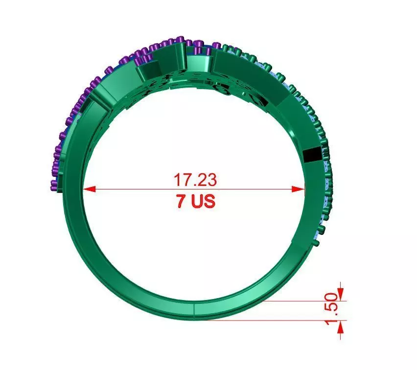 Solitaire ring 3D print model_12