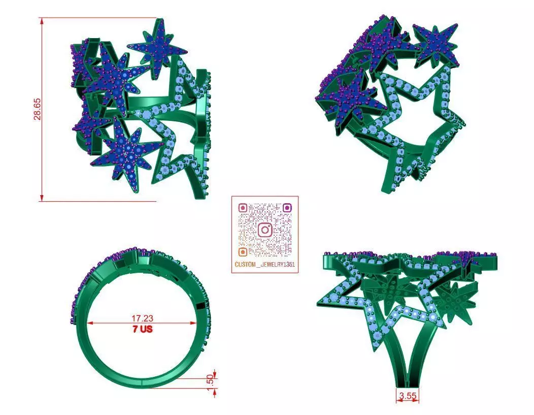 Solitaire ring 3D print model_8