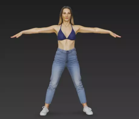 Female 3d model for gaming 3D model_0