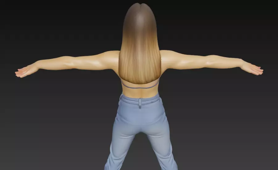 Female 3d model for gaming 3D model_5