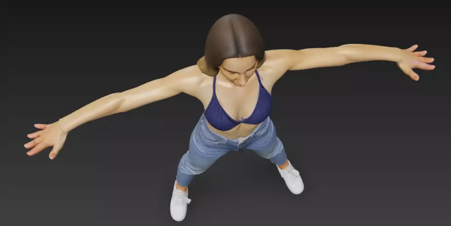 Female 3d model for gaming 3D model_6