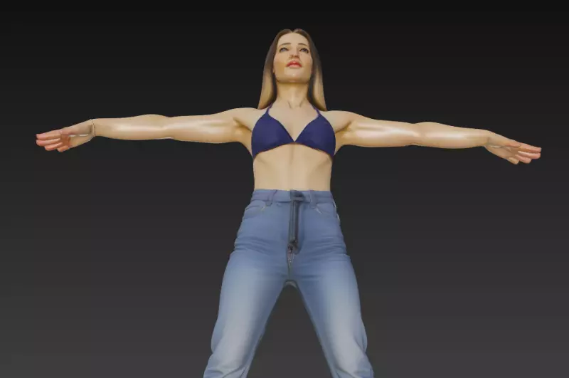 Female 3d model for gaming 3D model_4