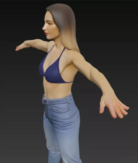 Female 3d model for gaming 3D model_3