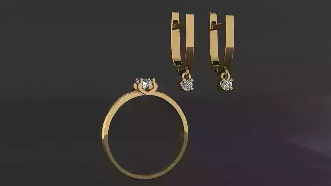 Ring Earrings Sets Diamond