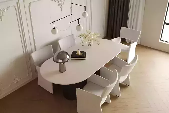 French - style dining table and chairs