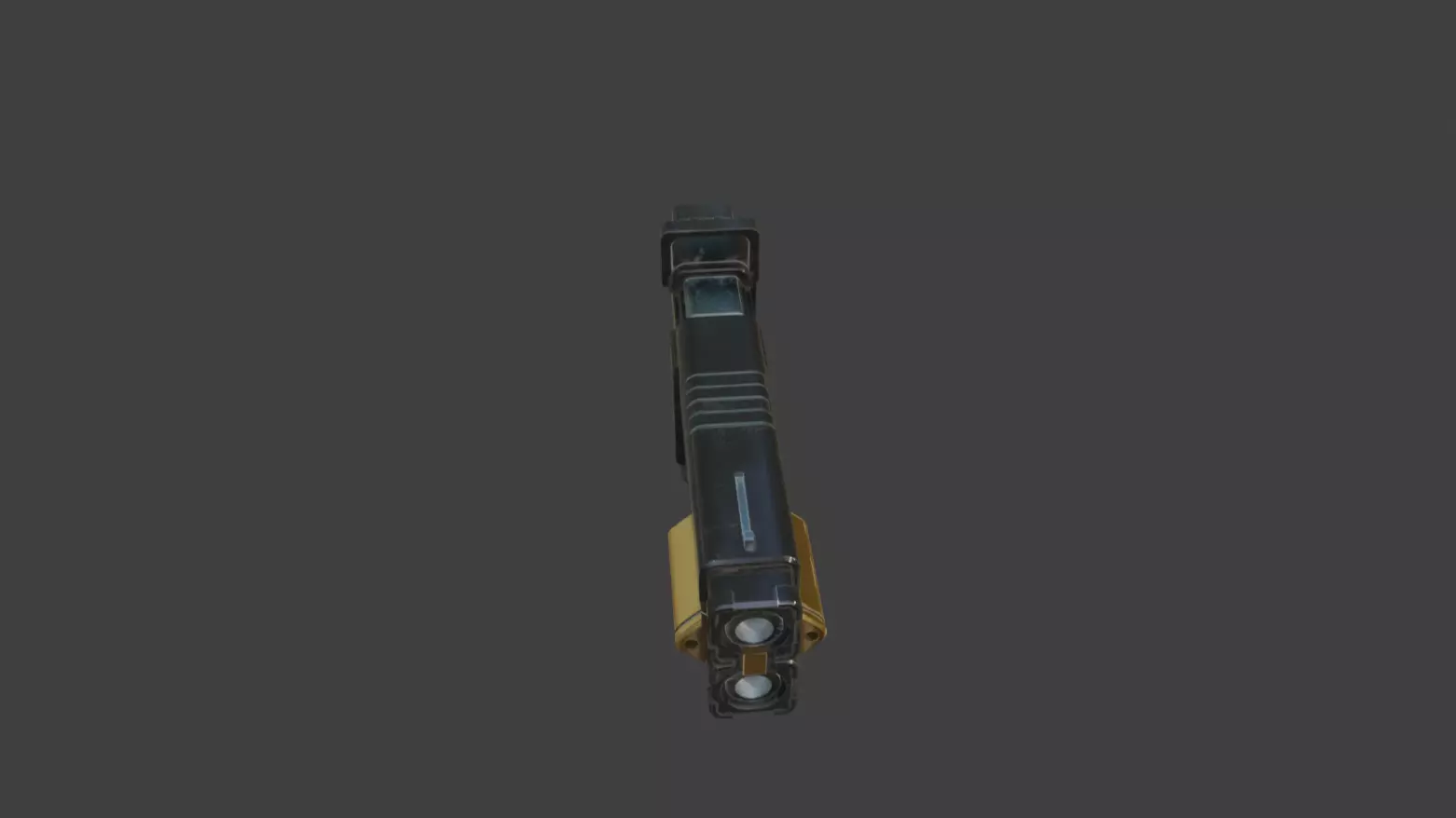 Double Barrel handgun Low-poly 3D model_1