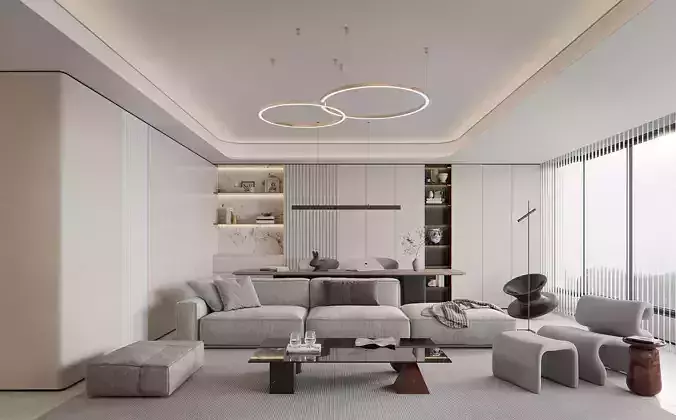 Modern living room dining room interior scenes 320