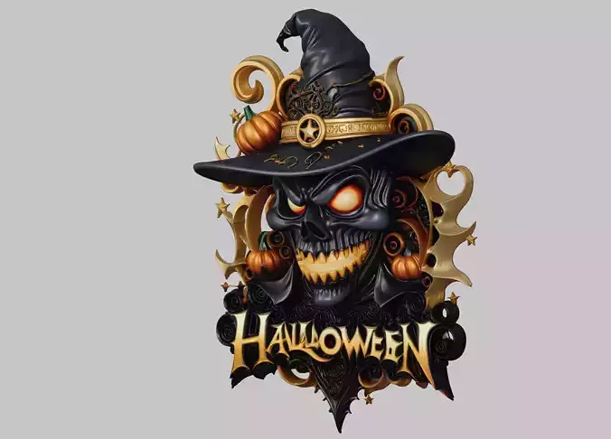 Halloween Relief STL Spooky Wall