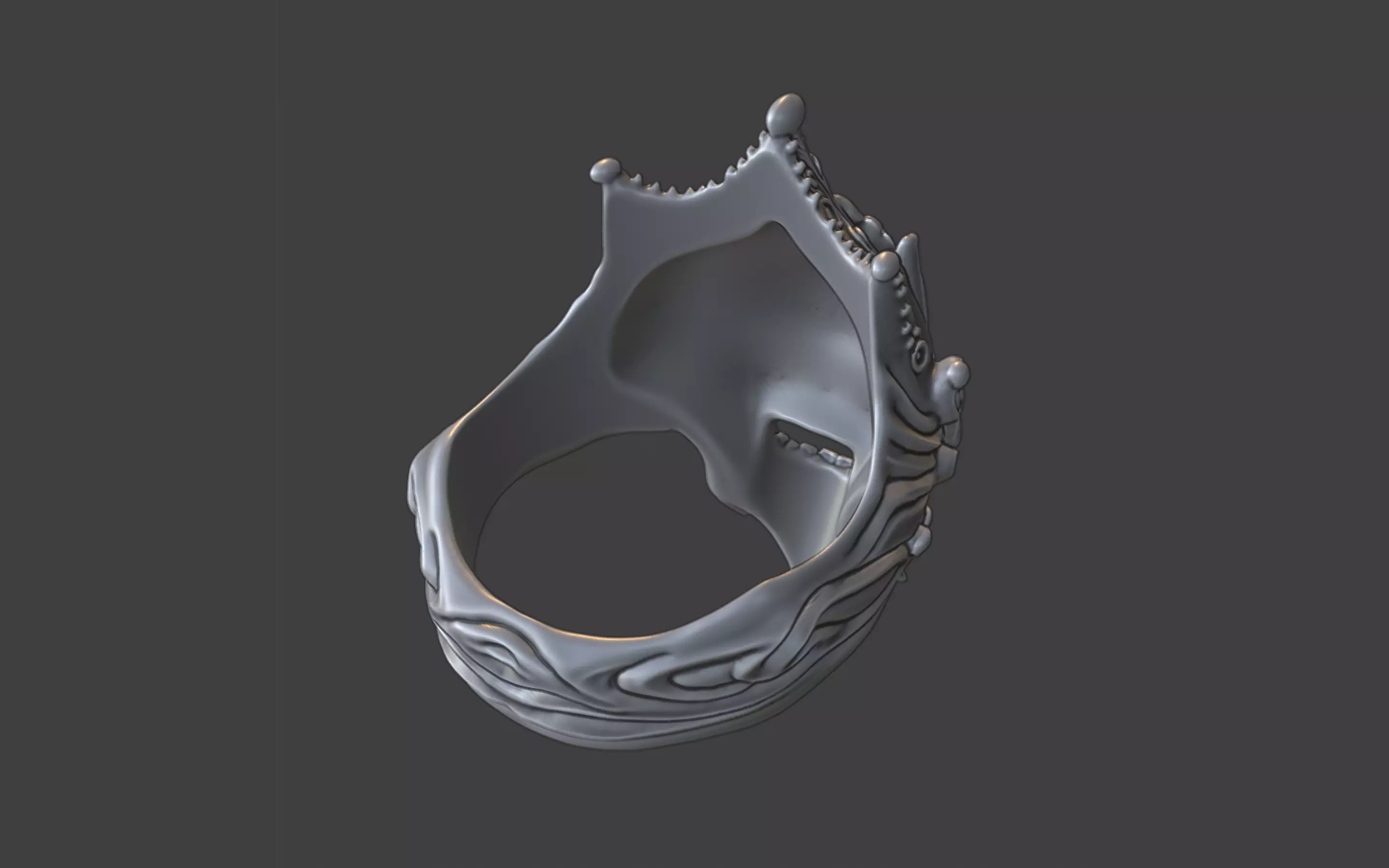 venice style carnaval jester mask ring 3D print model_18