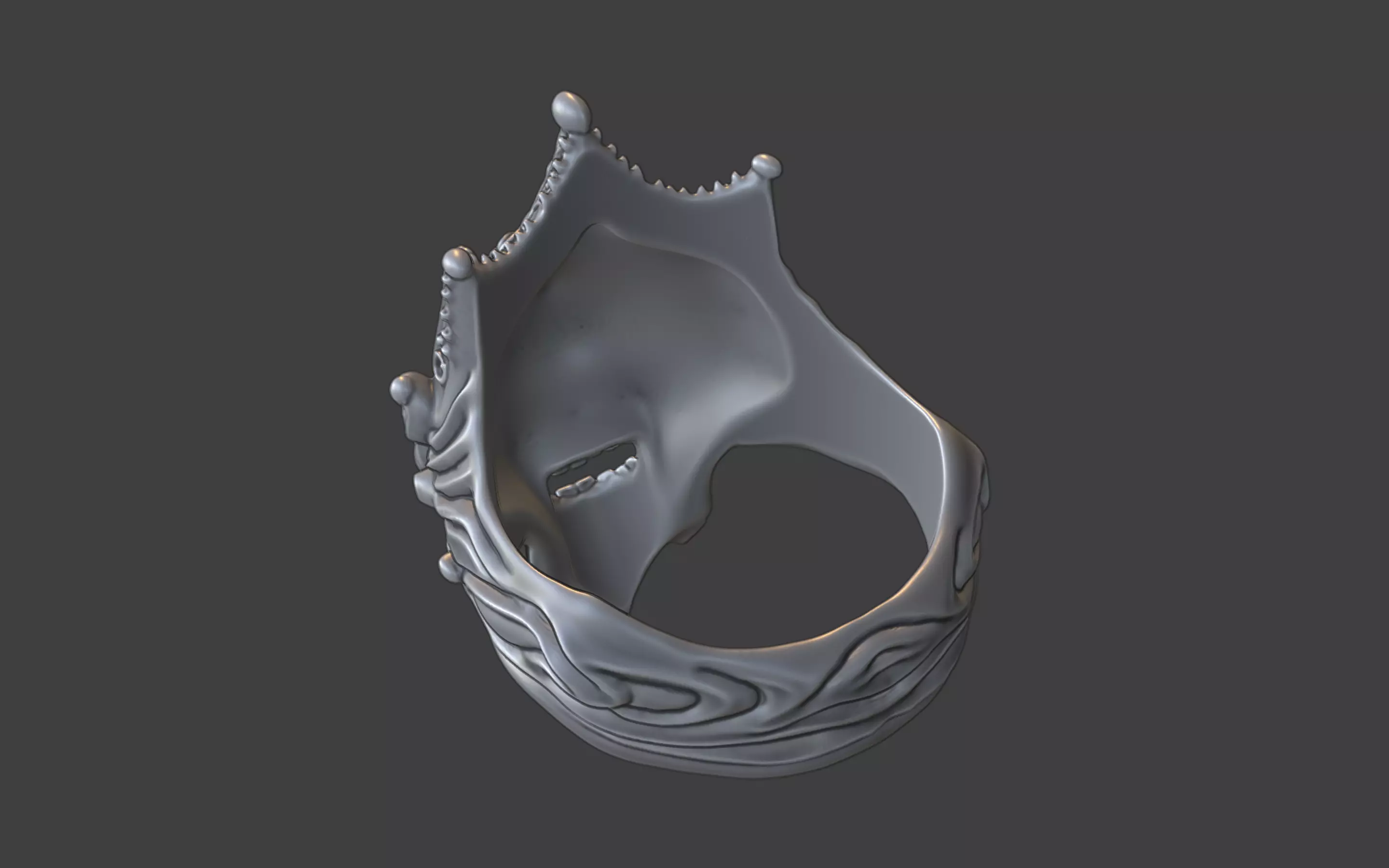 venice style carnaval jester mask ring 3D print model_6