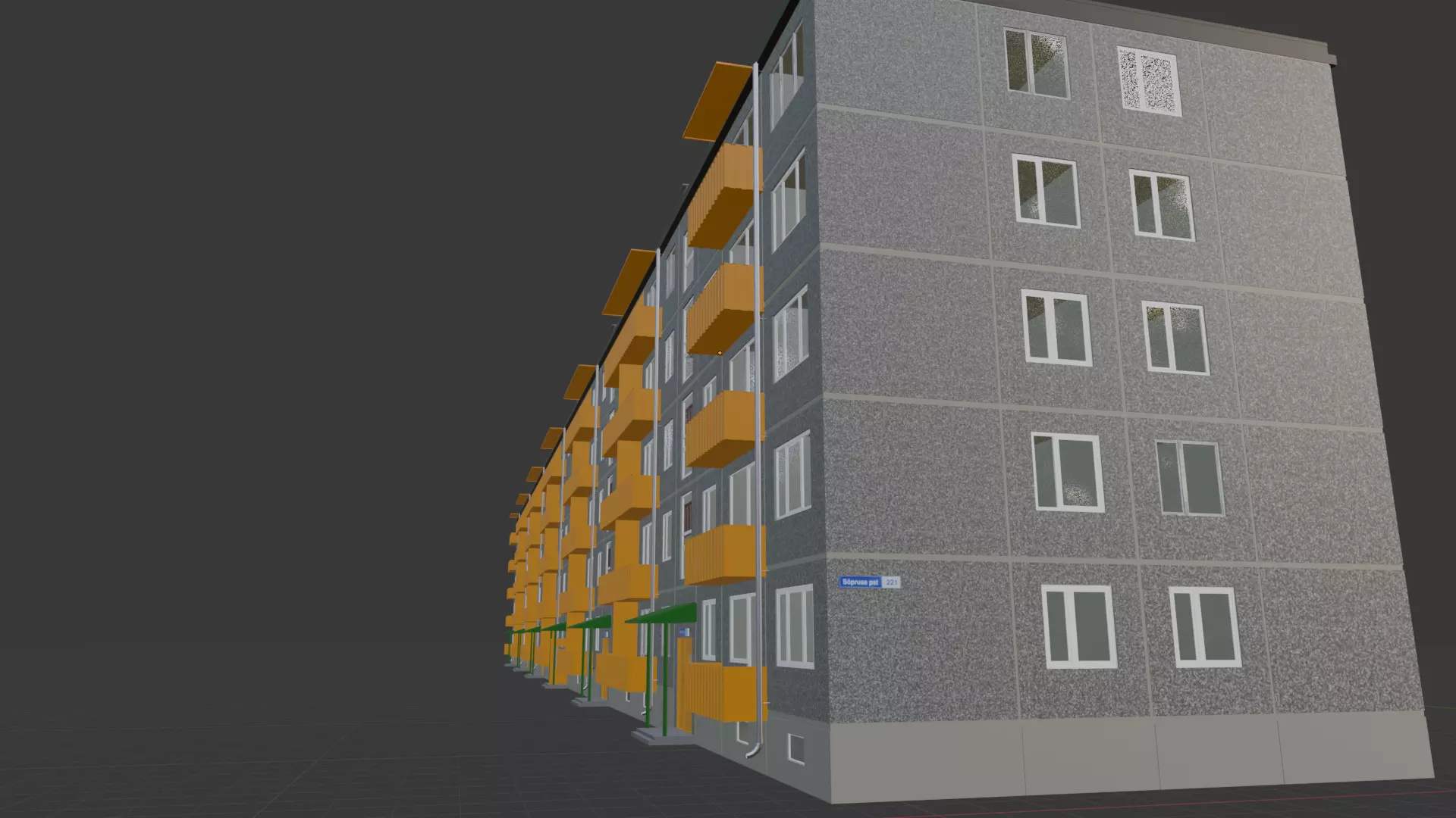  1-464A Type Panel Building 3D model Low-poly 3D model_4