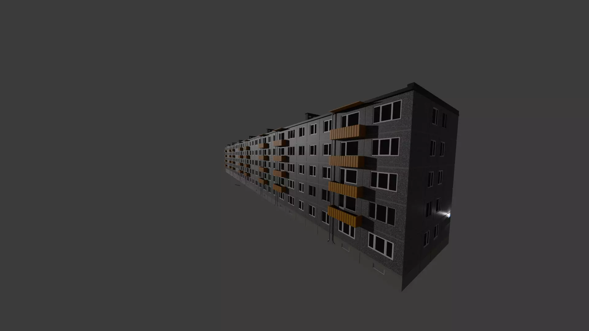  1-464A Type Panel Building 3D model Low-poly 3D model_2