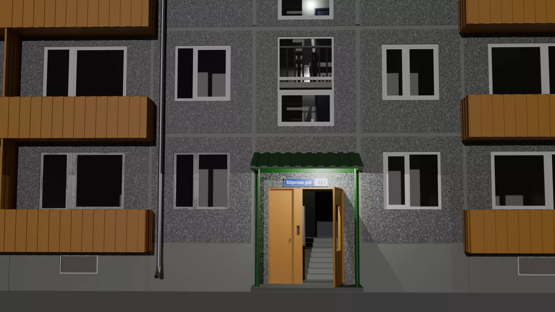  1-464A Type Panel Building 3D model Low-poly 3D model_5