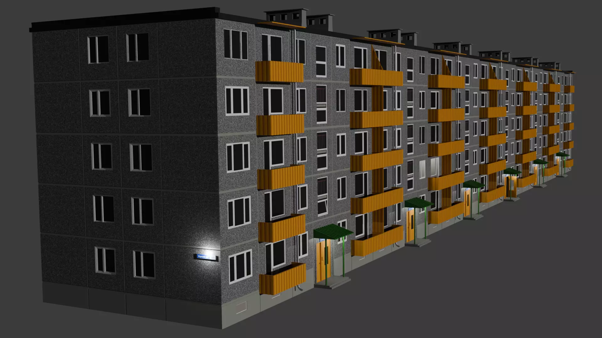  1-464A Type Panel Building 3D model Low-poly 3D model_0