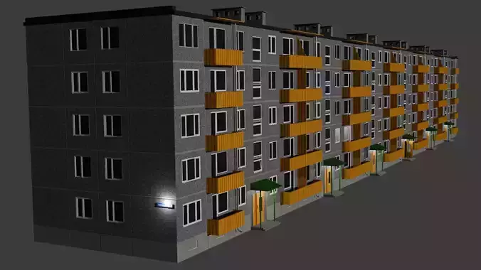  1-464A Type Panel Building 3D model