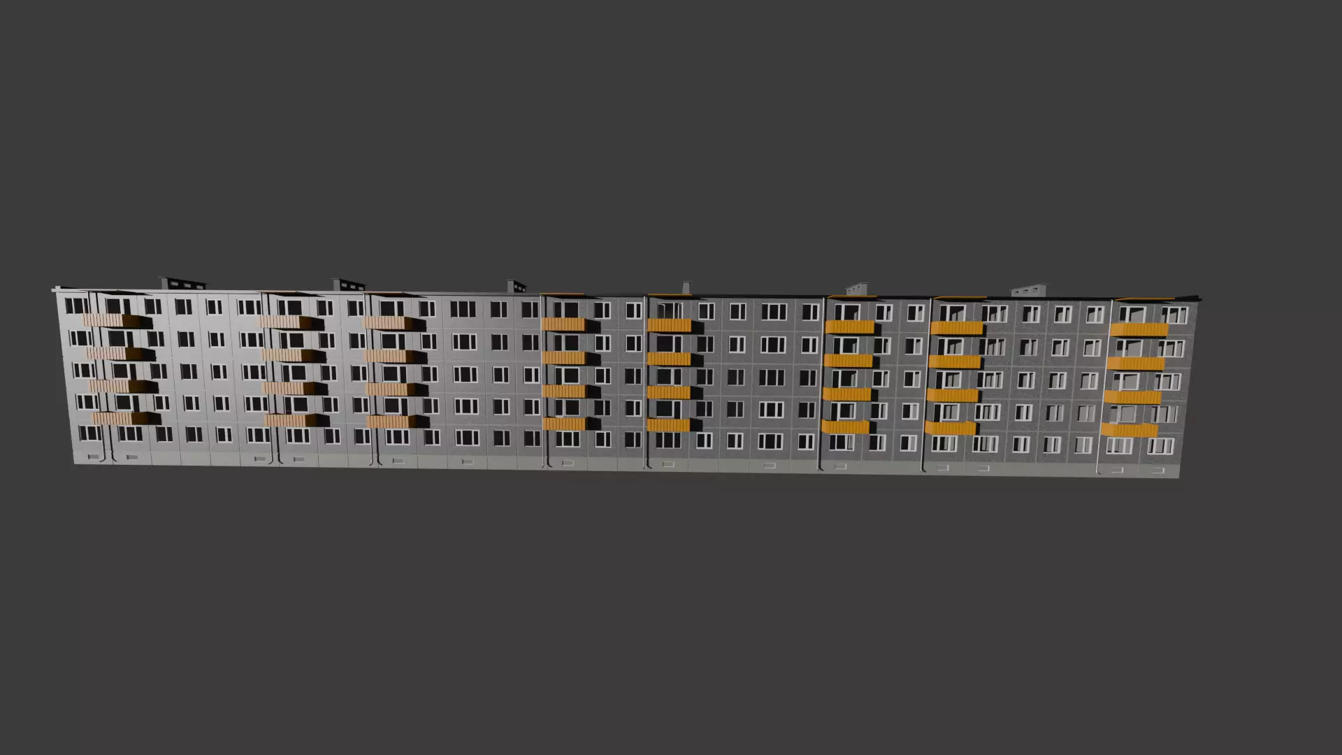  1-464A Type Panel Building 3D model Low-poly 3D model_3