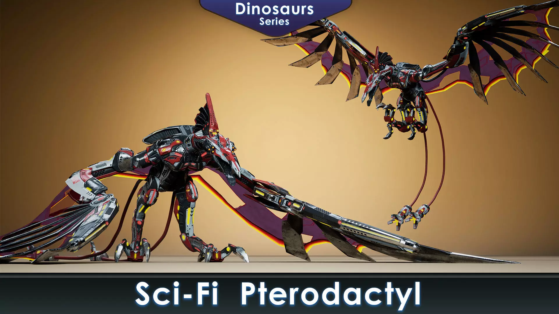 Sci-Fi Dinosaurs pack 2 3D Model Collection_13
