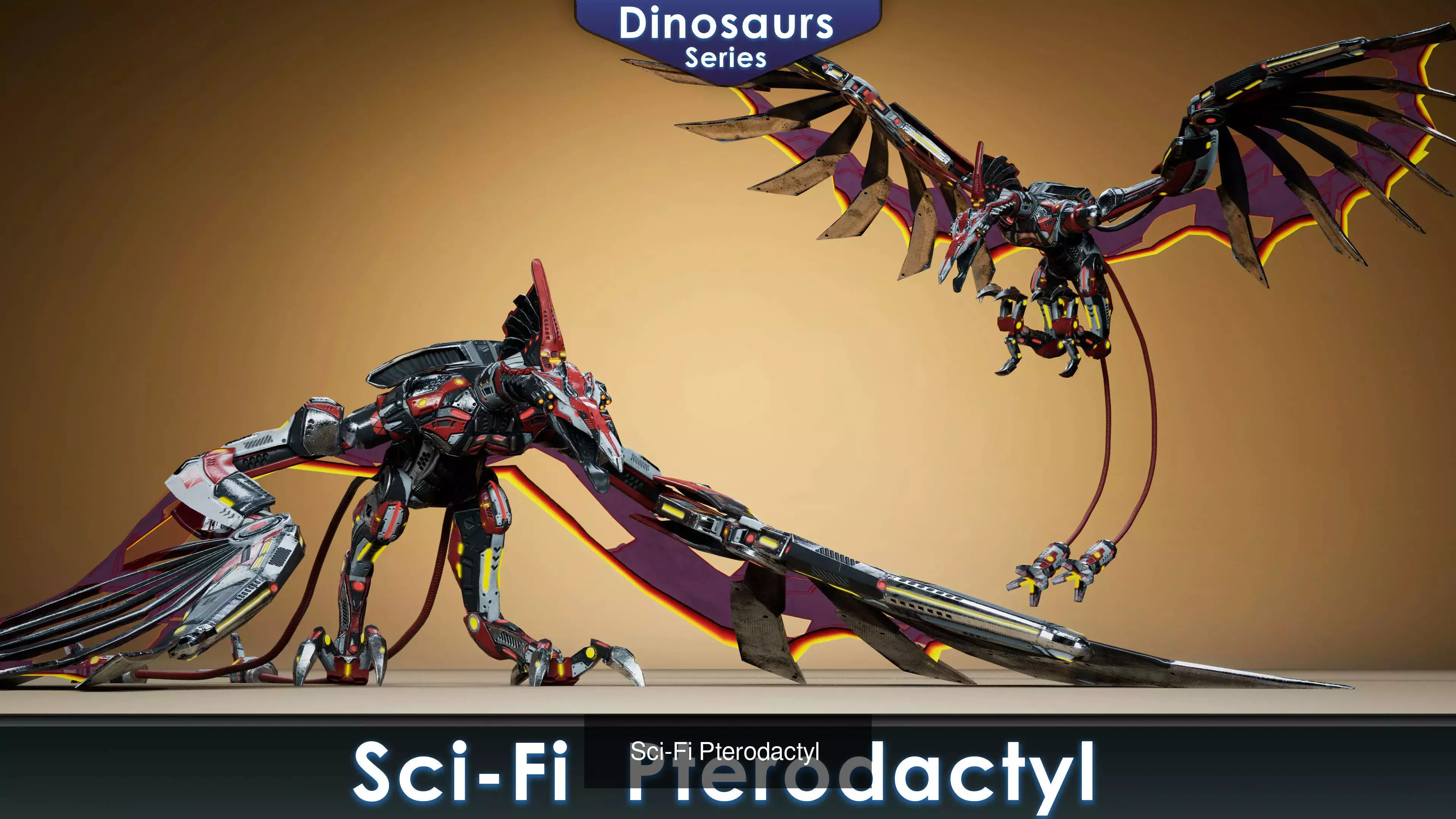 Sci-Fi Dinosaurs pack 2 3D Model Collection_9
