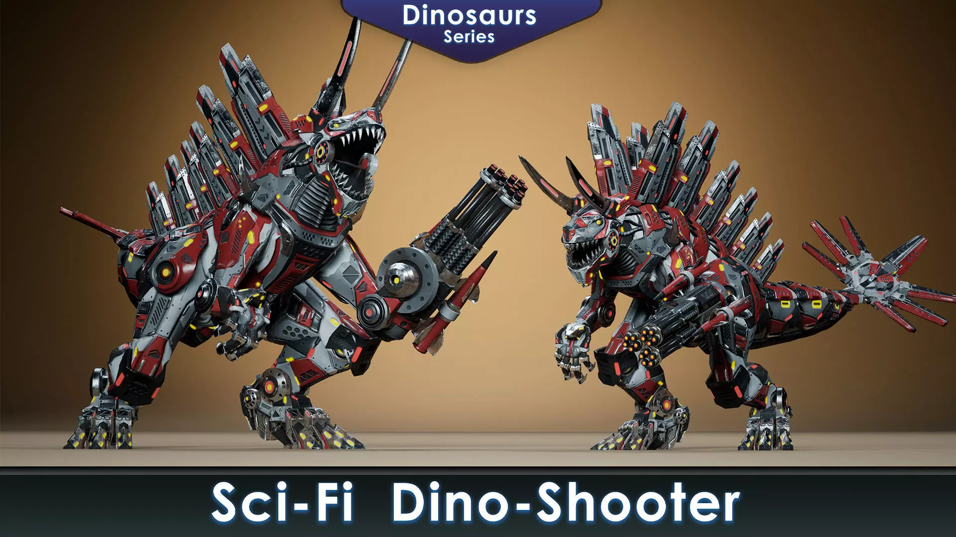 Sci-Fi Dinosaurs pack 2 3D Model Collection_17