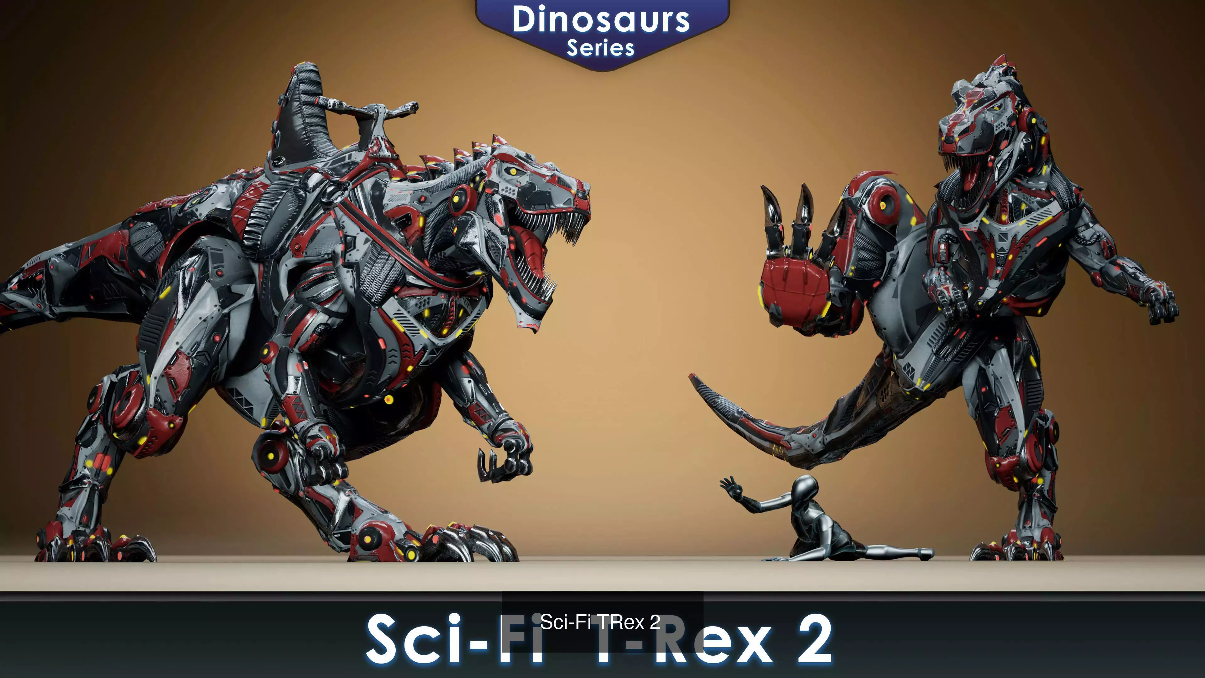 Sci-Fi Dinosaurs pack 2 3D Model Collection_11