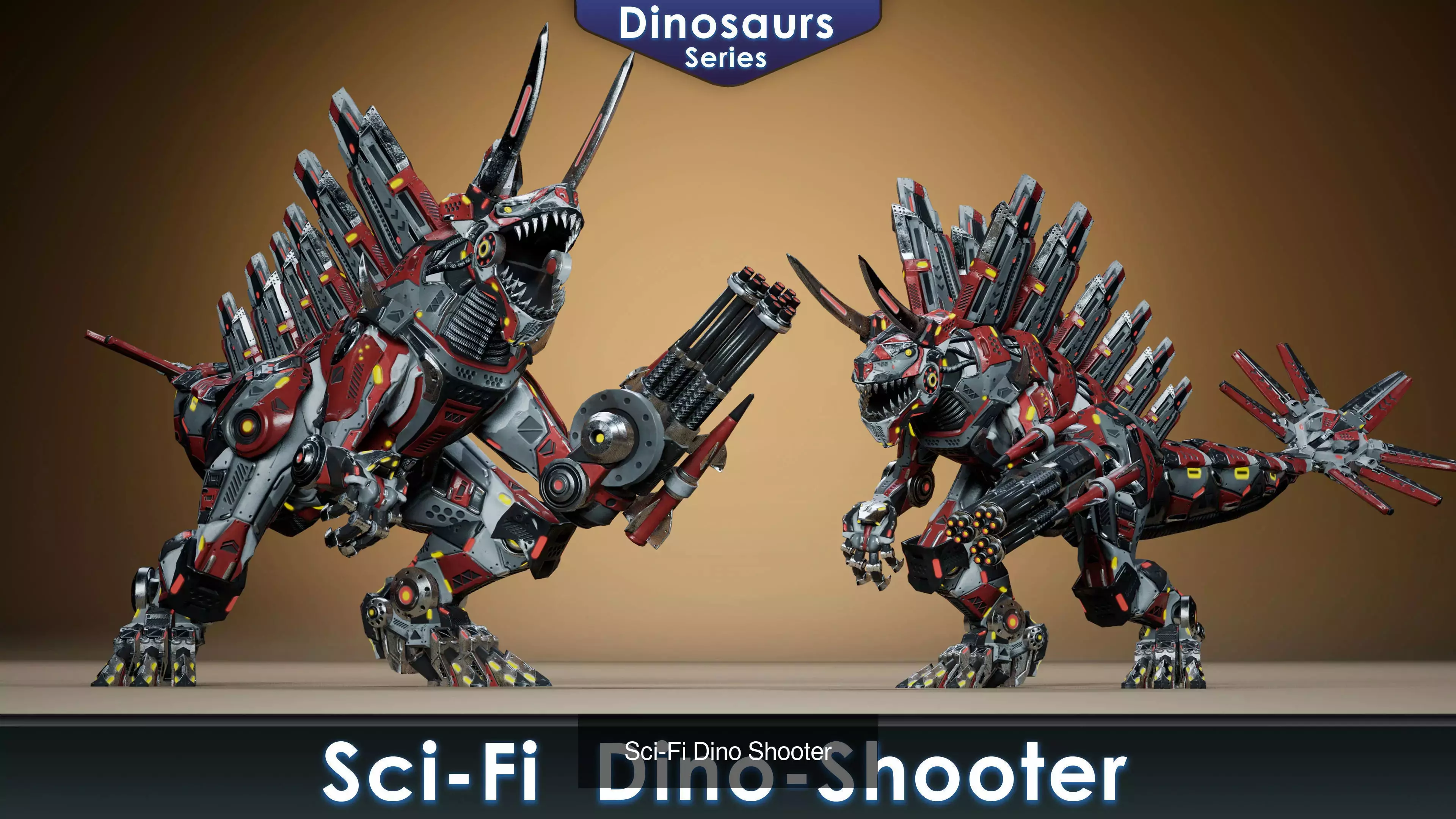 Sci-Fi Dinosaurs pack 2 3D Model Collection_14