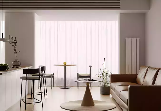 Modern living room dining room interior scenes 325