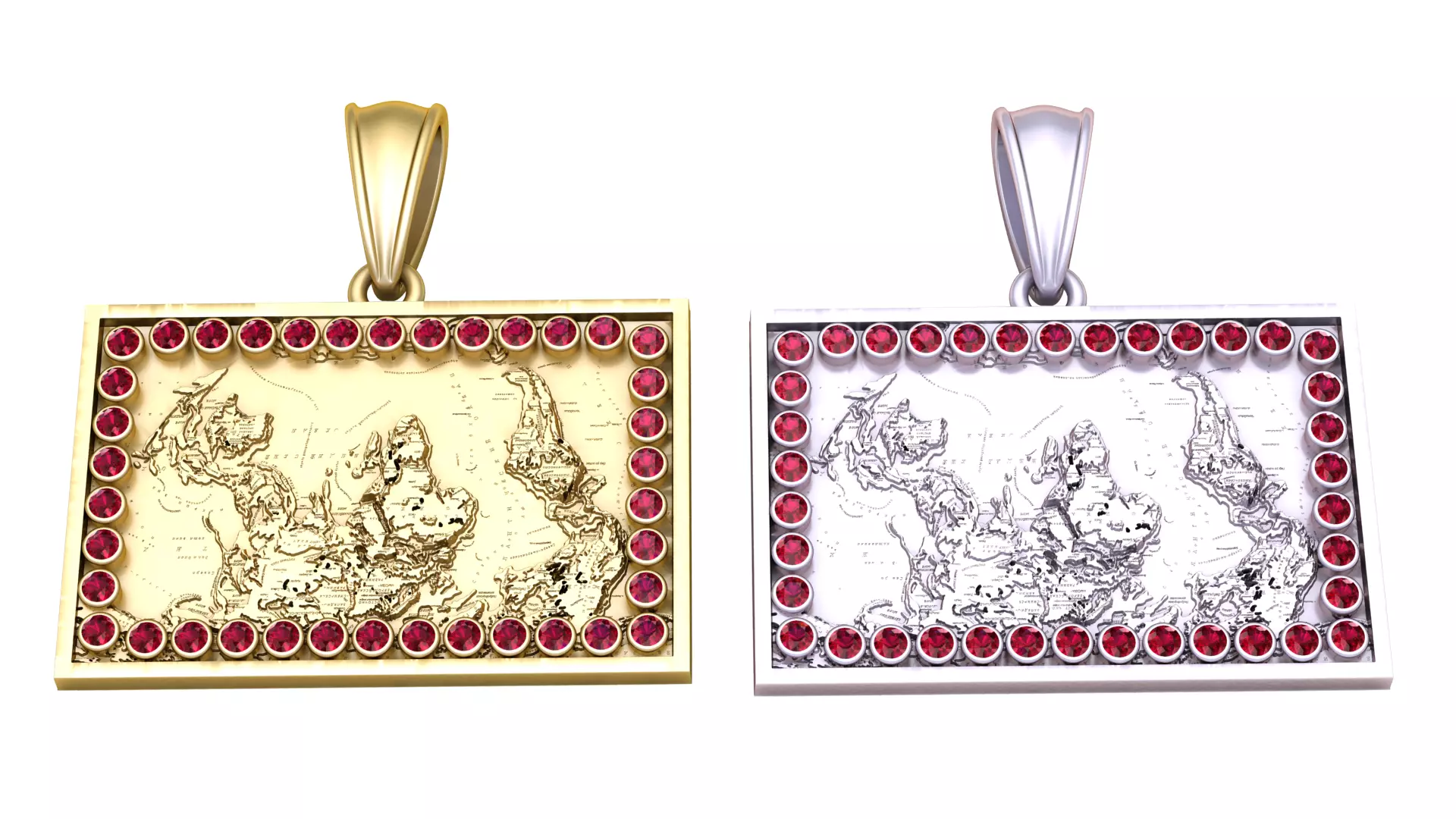 3D Printable World Map Medallion Pendant 3D print model