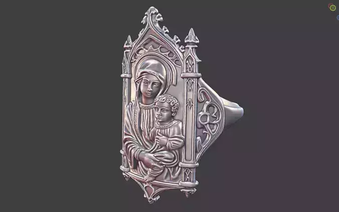 gothic church mother mary baby jesus virgin maria ring