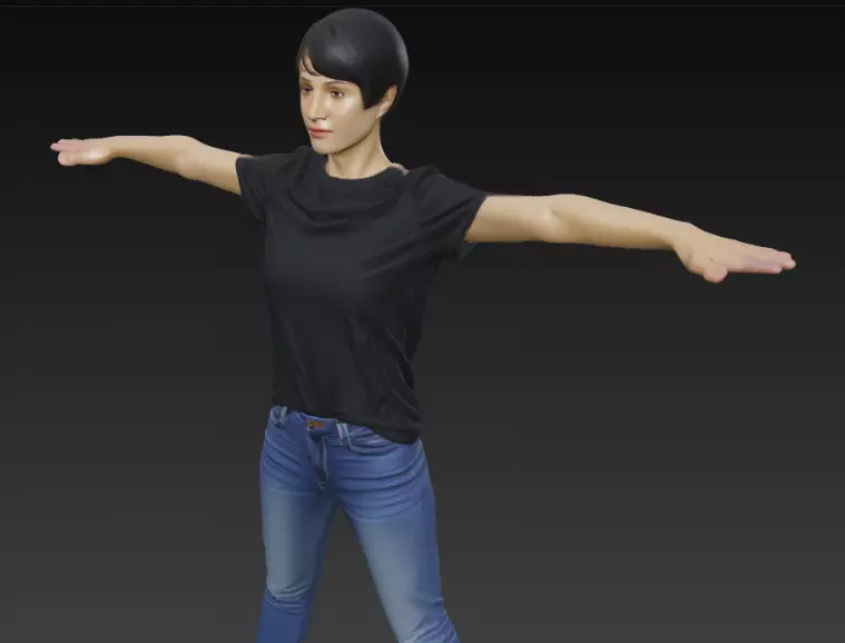 Female 3d model for game 3D model_5