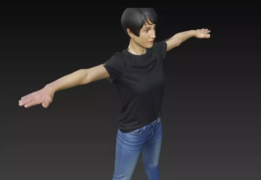 Female 3d model for game 3D model_4