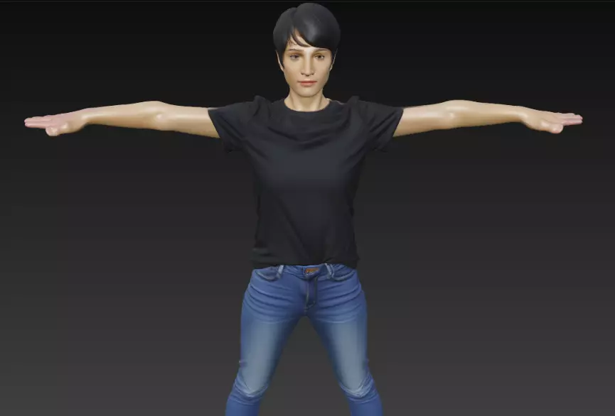 Female 3d model for game 3D model_0