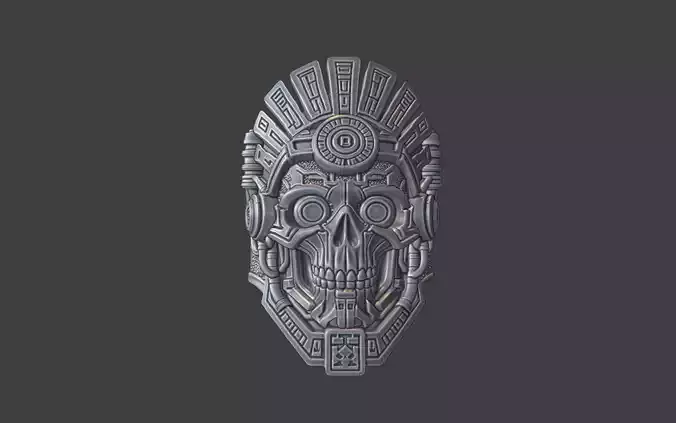 mayan inca style skull warrior ring