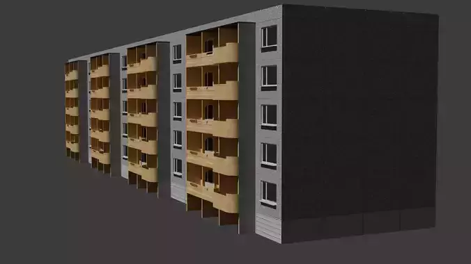 121-80-71-1 Type Panel Building Low-poly 3D model