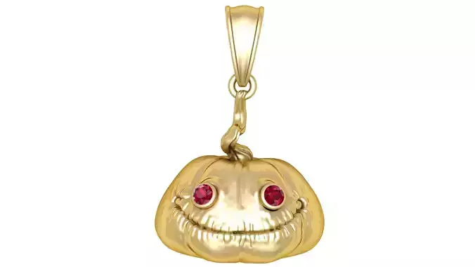 3D Printable Pumpkin Face Pendant