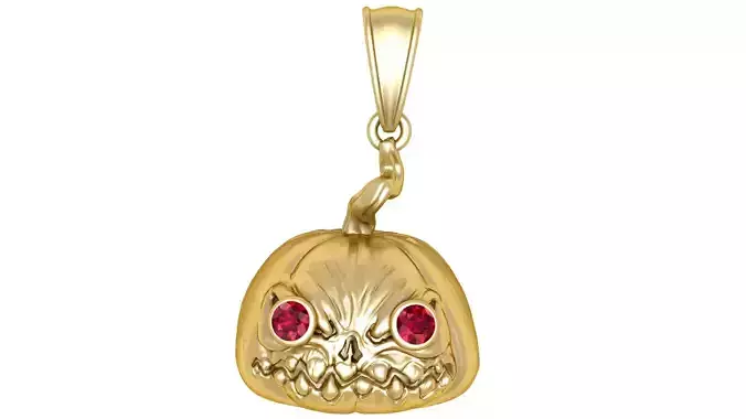 3D Printable Gold Monster Pendant
