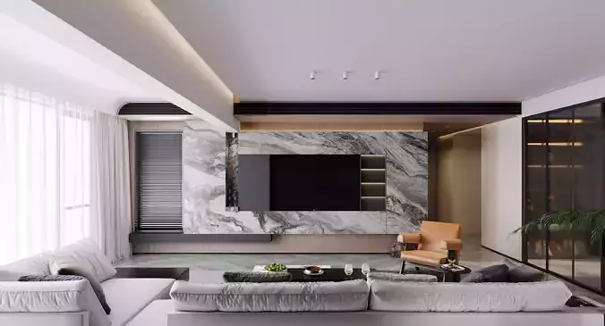 Modern living room dining room interior scenes 329