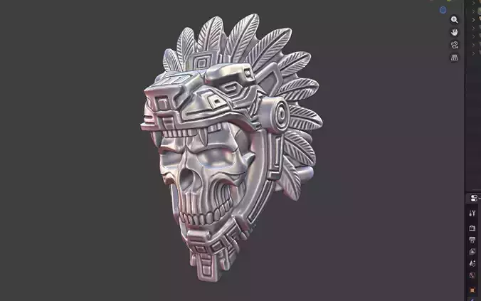 mayan inca style skull jaguar warrior ring