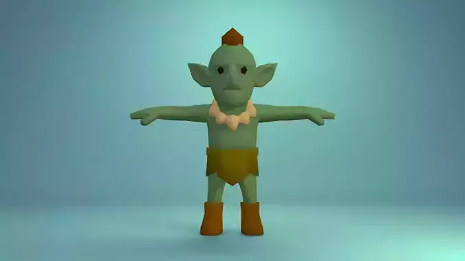 Low-Poly Stylized Goblin Character Low-poly 3D model
