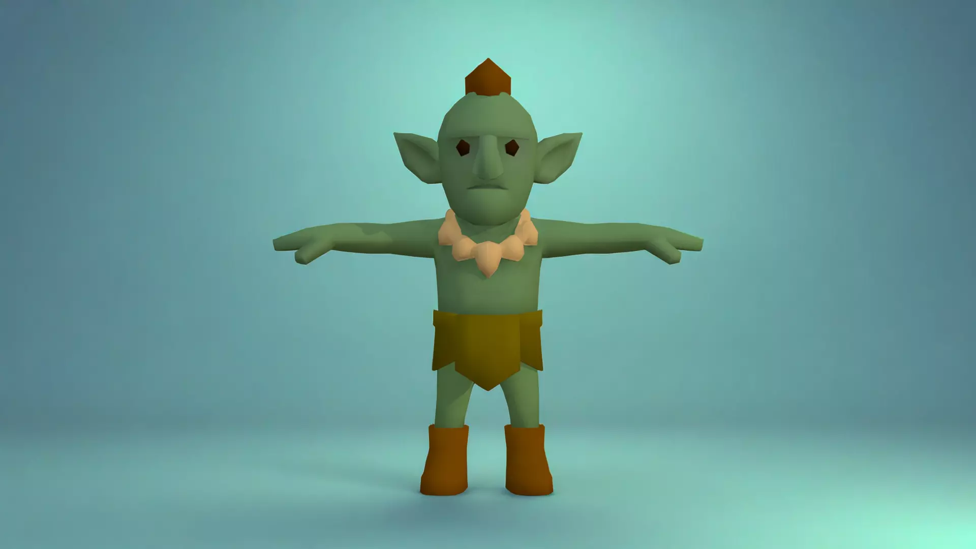 Low-Poly Stylized Goblin Character Low-poly 3D model_0