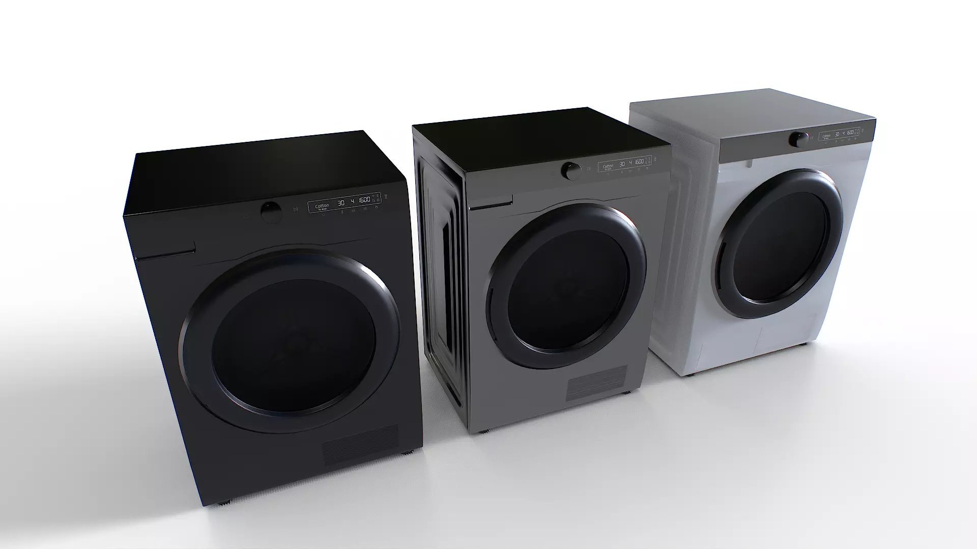 Washing Machine Set 3 Low-poly 3D model_0