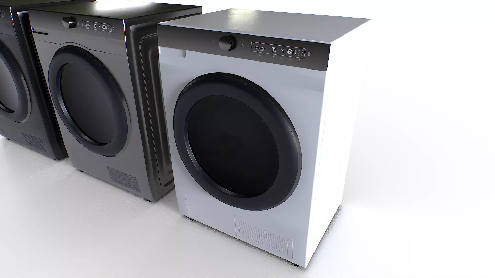 Washing Machine Set 3 Low-poly 3D model_4