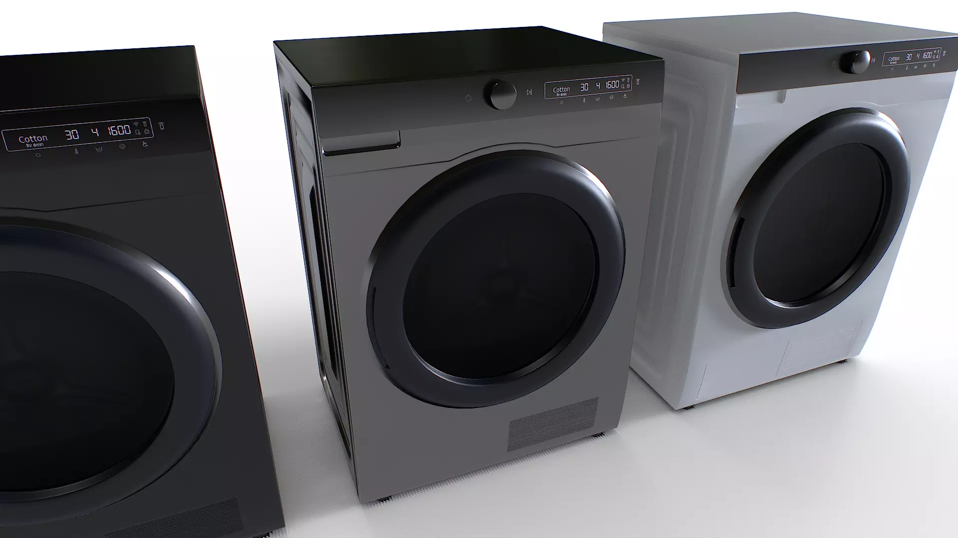 Washing Machine Set 3 Low-poly 3D model_2