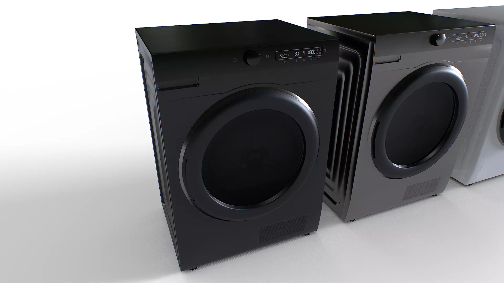 Washing Machine Set 3 Low-poly 3D model_1