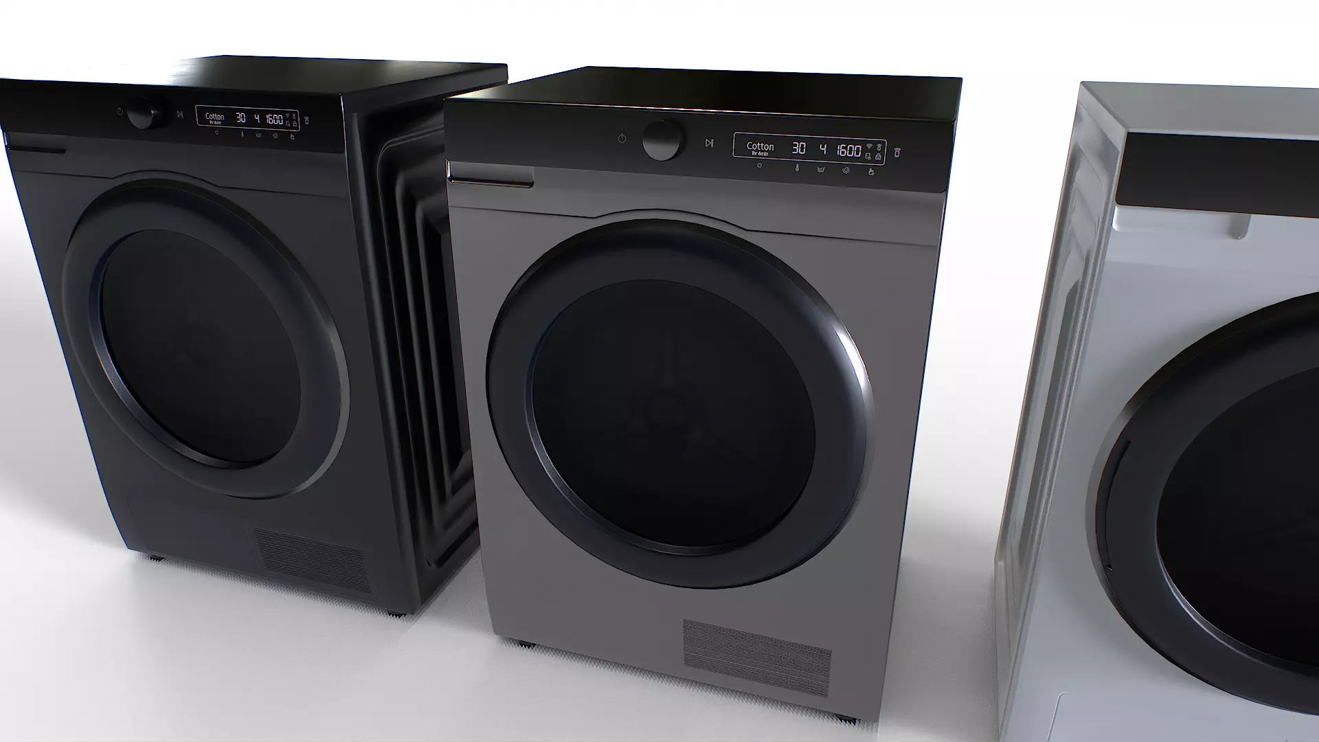 Washing Machine Set 3 Low-poly 3D model_5