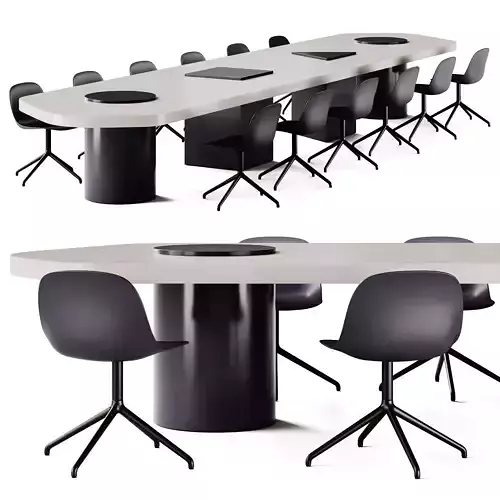 Sancal Bold Table and Muuto Fiber Side Chair